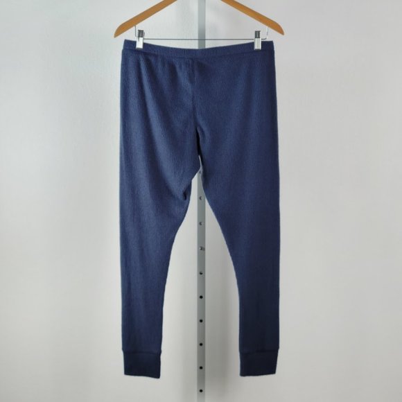 FREE PRESS rib knit pajamas pants blue Sz L - Picture 3 of 5